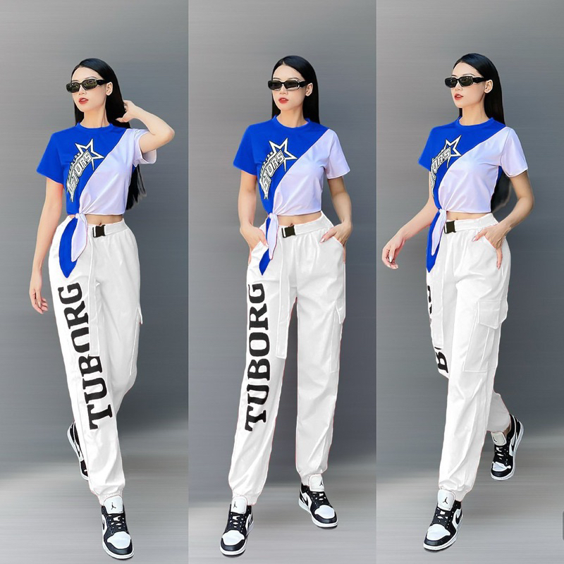 Áo crotop phối màu