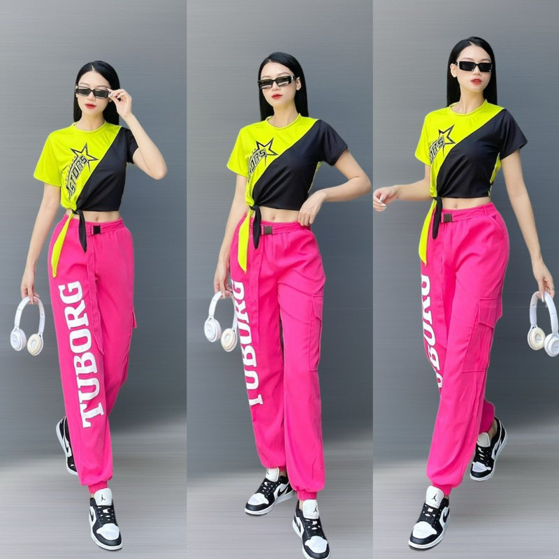 Áo crotop phối màu