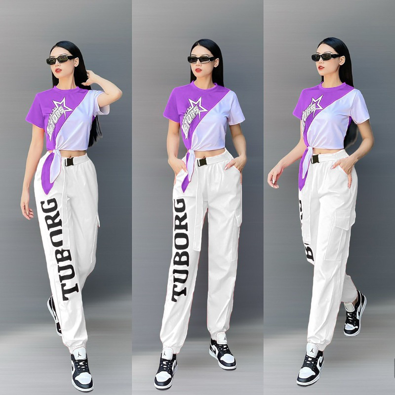 Áo crotop phối màu