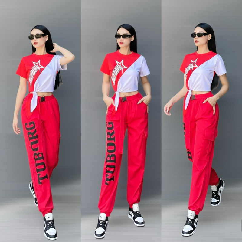 Áo crotop phối màu