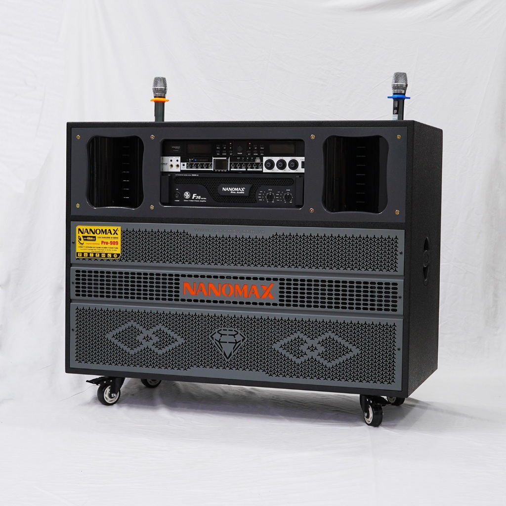 Loa Kéo Điện Bass Đôi Nanomax Pro-909 3600w Bass 40cm x2 Karaoke Bluetooth