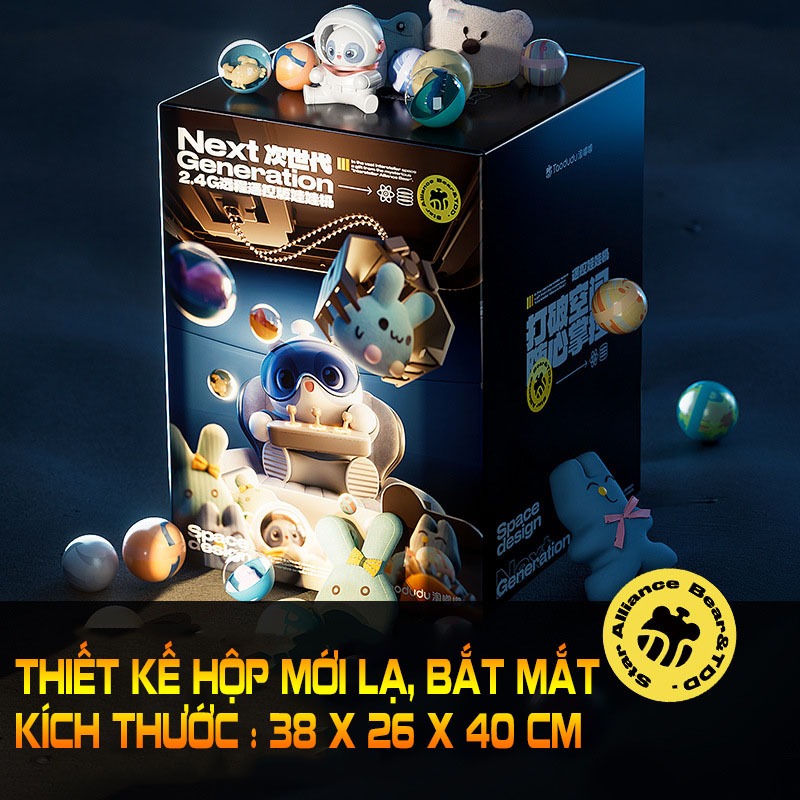 Máy Gắp Thú Bông Thỏ Phi Hành Gia Vũ Trụ Kích Thước Lớn Có Nhạc, Đèn Bắt Mắt Kèm Gấu, Bóng - Món Quà Ý Nghĩa Dành Cho Bé