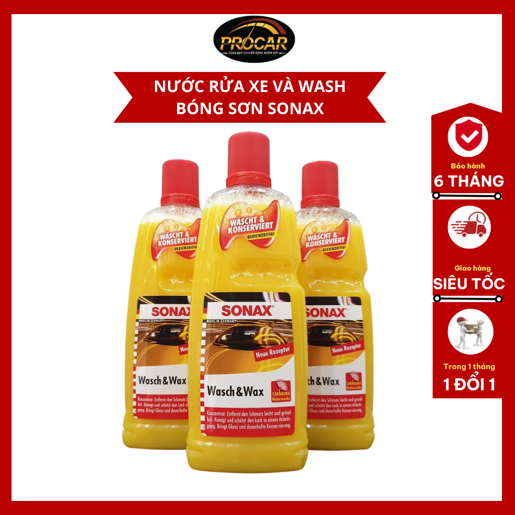 Nước rửa xe và tạo bóng Sonax chính hãng, rửa xe và bảo vệ lớp sơn xe cao cấp 1000ml