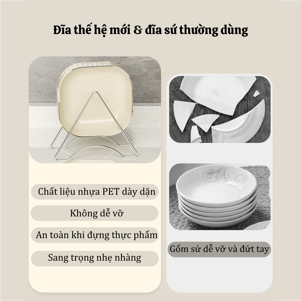Combo 4 đĩa vuông trắng sữa chất liệu nhựa phong cách Nhật Bản, đĩa lòng sâu đựng đồ đa năng sang trọng.