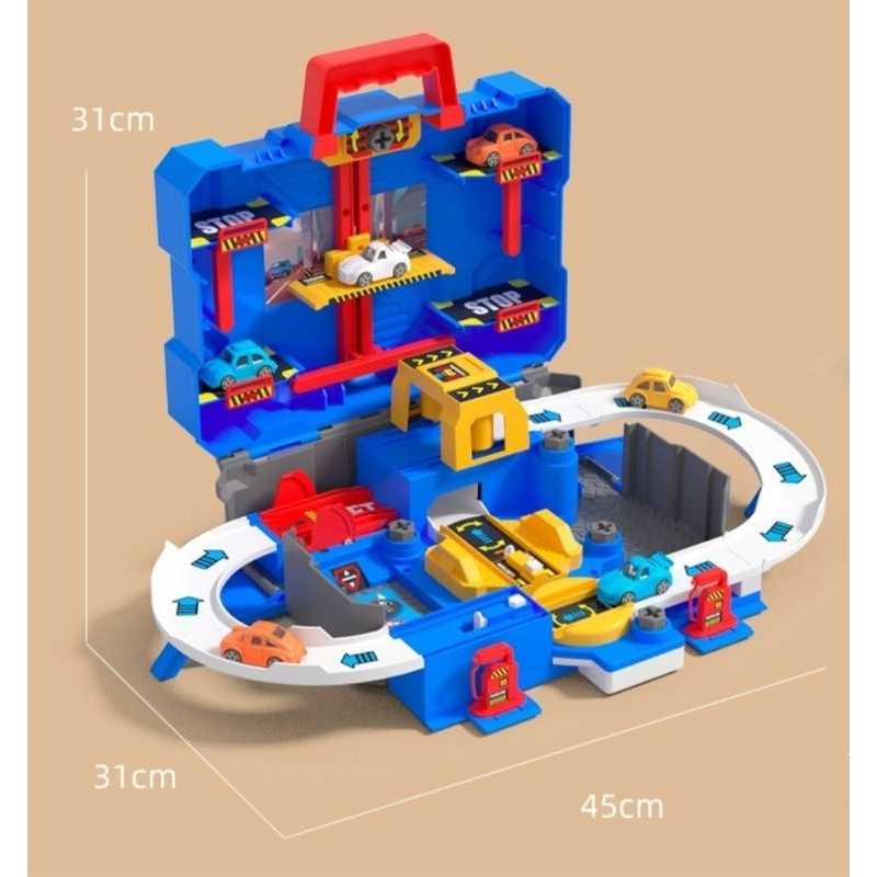 Bộ Đồ Chơi Bảo Dưỡng Takara Tomy Chạy Pin Có Thang Máy Lên Xuống, Máy Rửa Xe Cho Trẻ Em