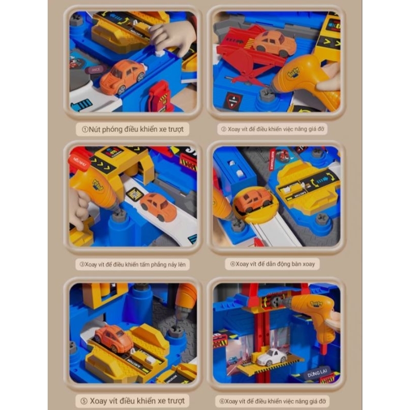 Bộ Đồ Chơi Bảo Dưỡng Takara Tomy Chạy Pin Có Thang Máy Lên Xuống, Máy Rửa Xe Cho Trẻ Em