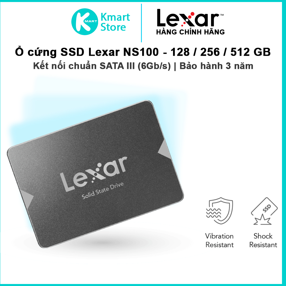 Ổ Cứng SSD 2.5" Lexar NS100 SATA III (6Gb/s) |  128GB / 256GB / 512GB - Bảo hành 3 năm - Hàng Chính Hãng