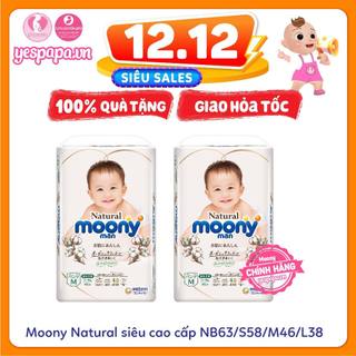 [QUA TANG] Tã Moony Natural ,bỉm Moony Natural siêu cao cấp NB63/S58/M46/L38