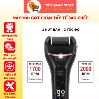 Máy chà gót chân, máy mài gót chân tẩy tế bào chết sạc điện 2 tốc độ + tặng bộ dụng cụ chà gót chân 10 món