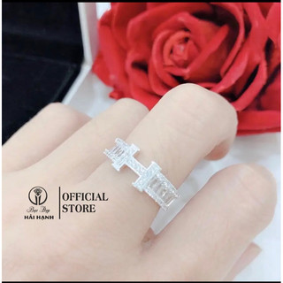 Nhẫn chữ h đá bạc ta hhj