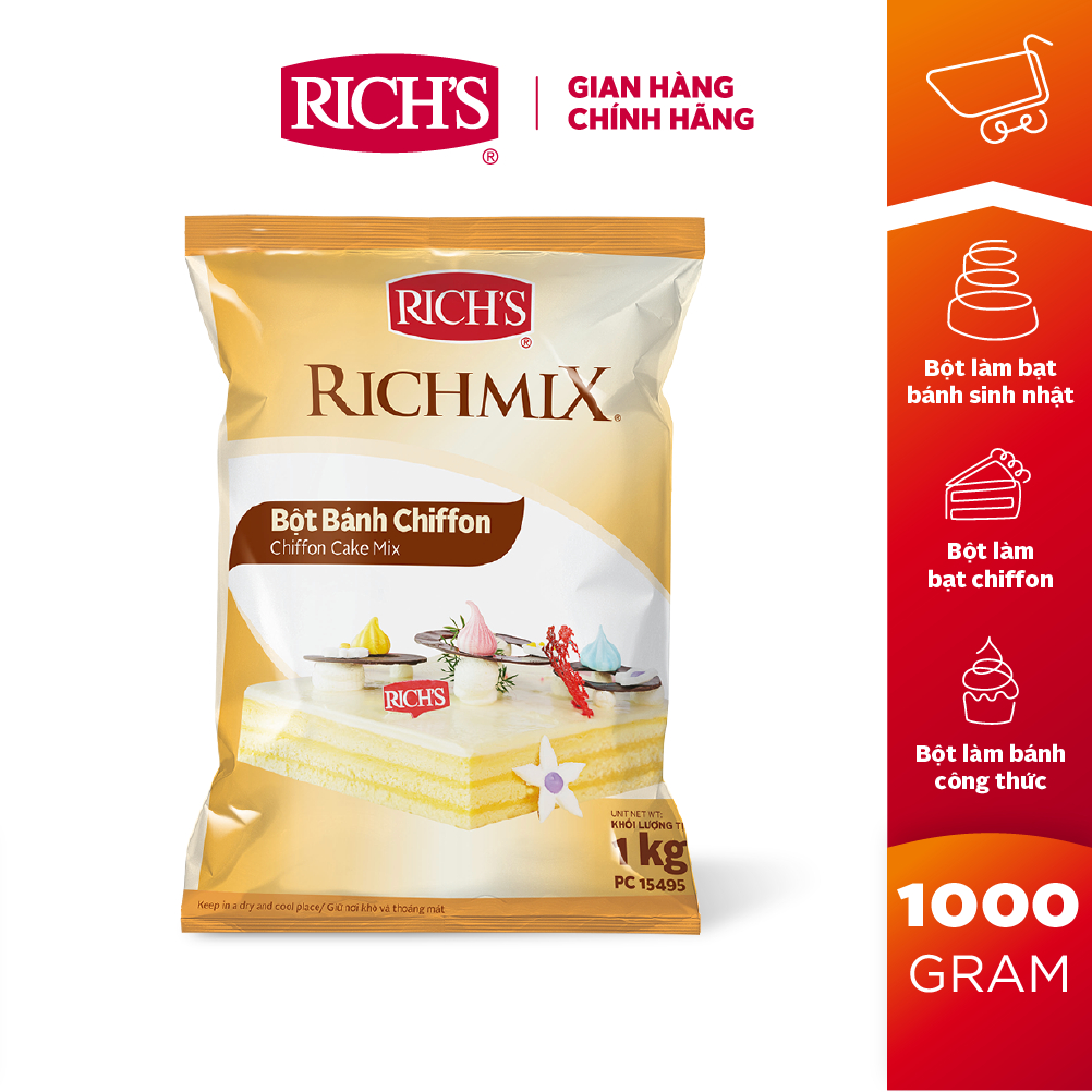 Bột Bánh Chiffon Rich's - Túi 1kg (15495)