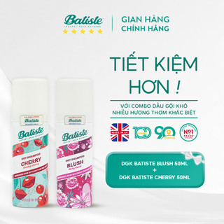 2 Chai Dầu Gội Khô Batiste Số 1 UK Cho tóc Hết Bết, Dính Bồng Bềnh Tức Thì Chai 200ml/50ml