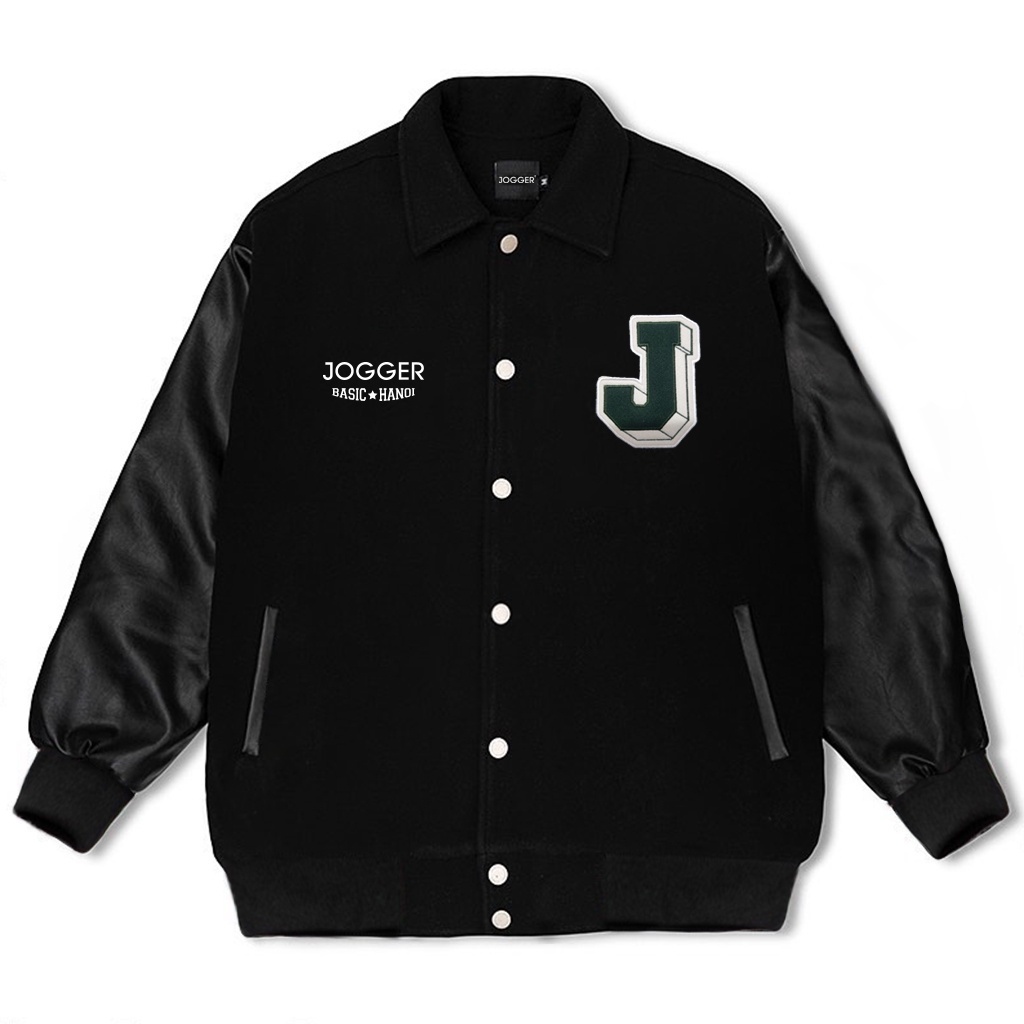 Áo khoác Varsity JOGGER Xịn Dạ Phối Tay Da Cao Cấp Chần Bông 3 Lớp, Aó Khoác Nam Nữ Hàng cao cấp Hót Trend Mùa Đông 2023