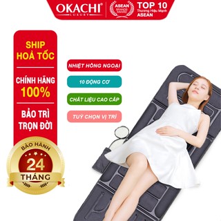 Nệm Massage Toàn Thân OKACHI JP-M699 Với 10 Động Cơ Rung Trải Đều, Nệm Dày Tới 6cm