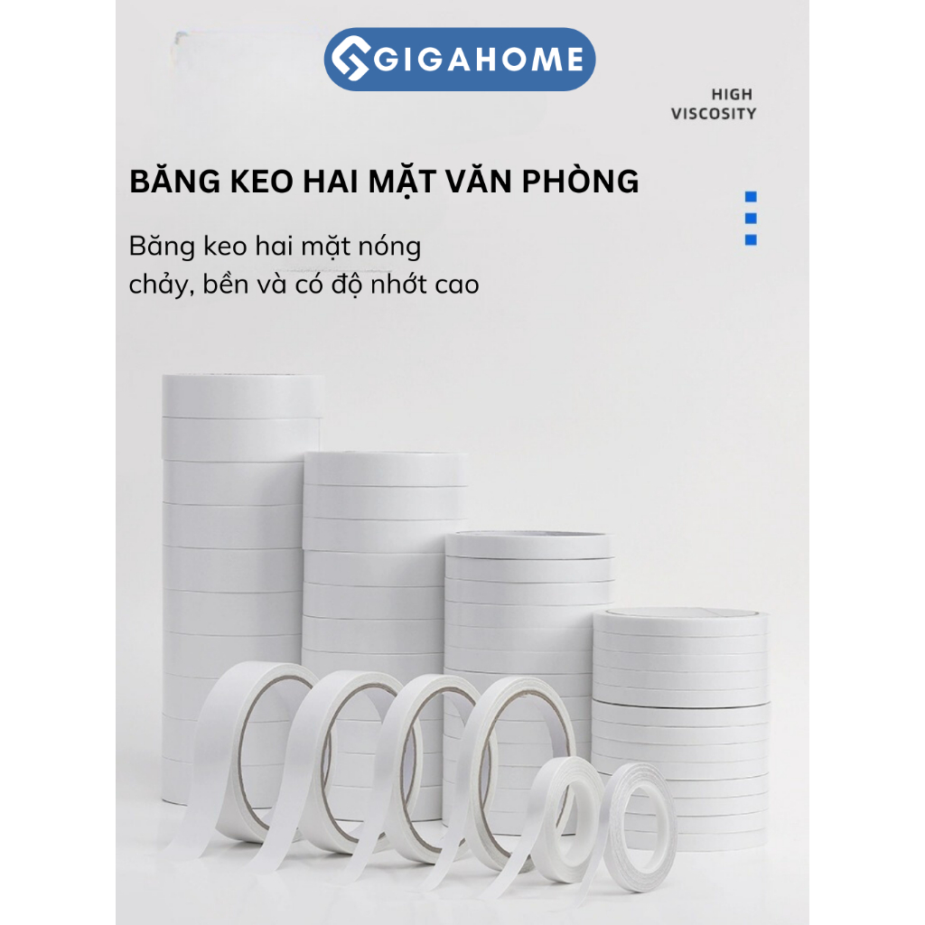 Cuộn Băng Keo 2 Mặt GIGAHOMEVN 0.8cmx6m Mang Lại Độ Kết Dính Cao 6556