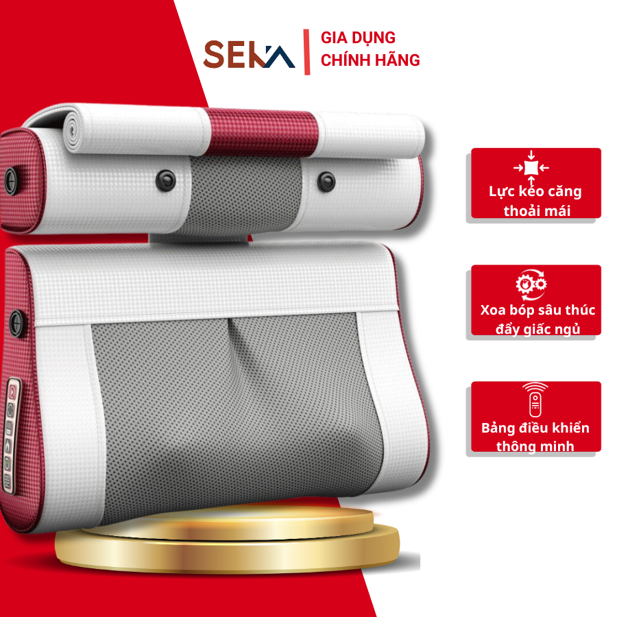 Gối Massage Hồng Ngoại SEKA SK-P5516 Bi Nằm Thư Giãn, Giảm Stress