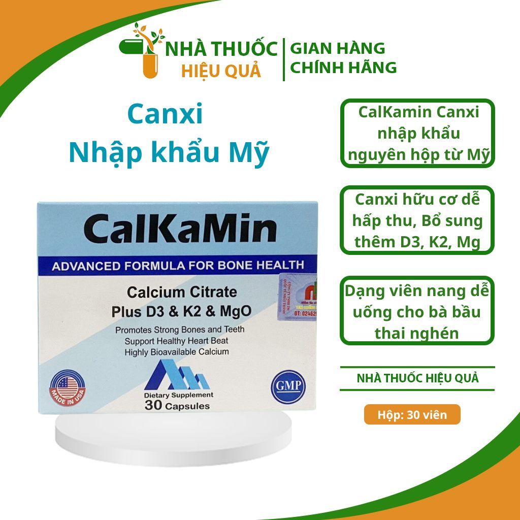 Calkamin I Bổ sung Canxi hữu cơ nhập khẩu Mỹ I Chứa Canxi, D3, K2