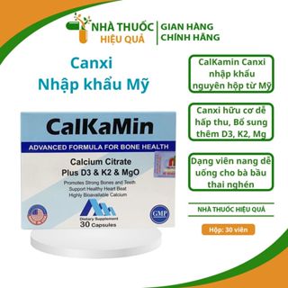 Calkamin I Bổ sung Canxi hữu cơ nhập khẩu Mỹ I Chứa Canxi, D3, K2