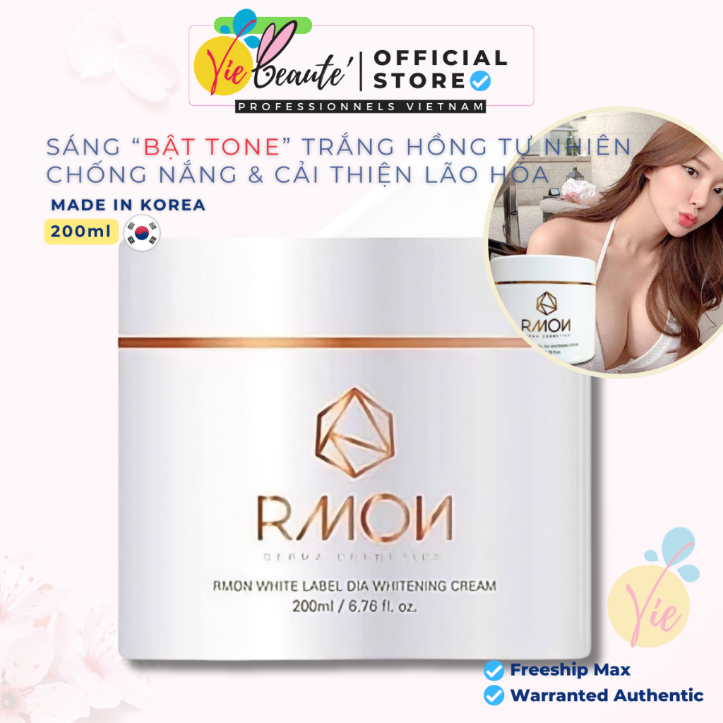 Kem Dưỡng trắng Body Rmon White Label Dia Whitening Cream 200ml