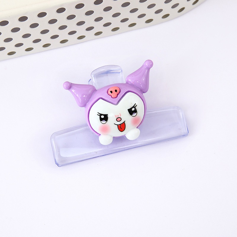 Haneso 🌸 Kẹp Giấy Kẹp Tài Liệu Cố Định Sách, Đánh Dấu Trang 2 Mặt Bằng Nhựa Hoạt Hình Sanrio Kuromi Melody Cinnamoroll