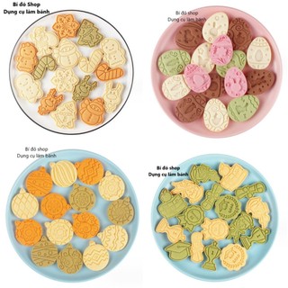 Album2 bộ 8 khuôn nhấn làm bánh quy giáng sinh bánh qui bánh cutter cookies 3d bằng nhựa - bí đỏ shop dụng cụ làm bánh