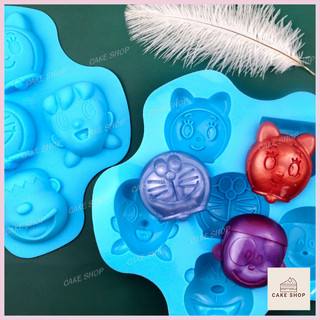 Khuôn Silicon GĐ Doremon, Nobita, Xuka Làm Bánh Socola, Thạch Rau câu, Pudding, Sáp Nến CAKESHOP