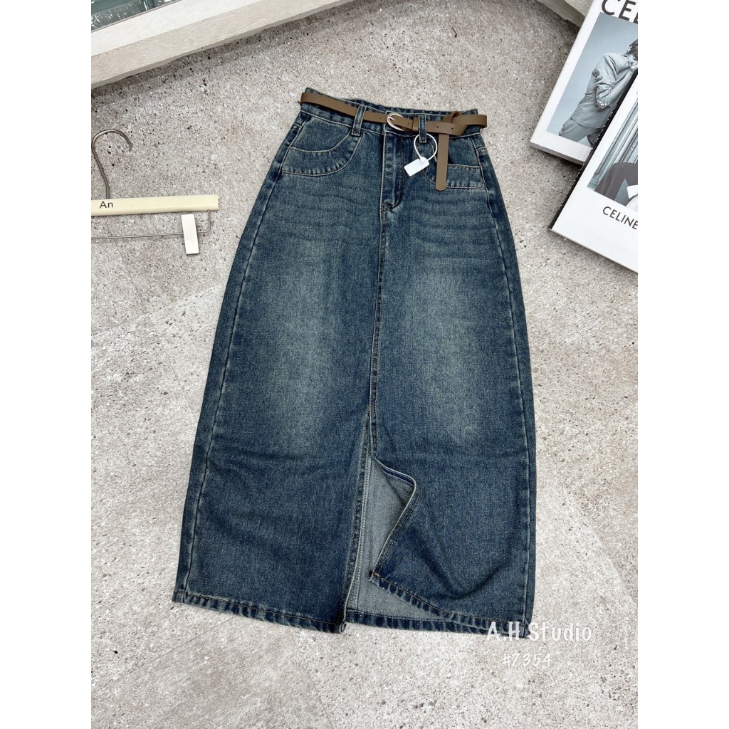 Chân váy Jean dáng dài xẻ trước - 247store.vn - Chanvayjeankieu8682_P12K14
