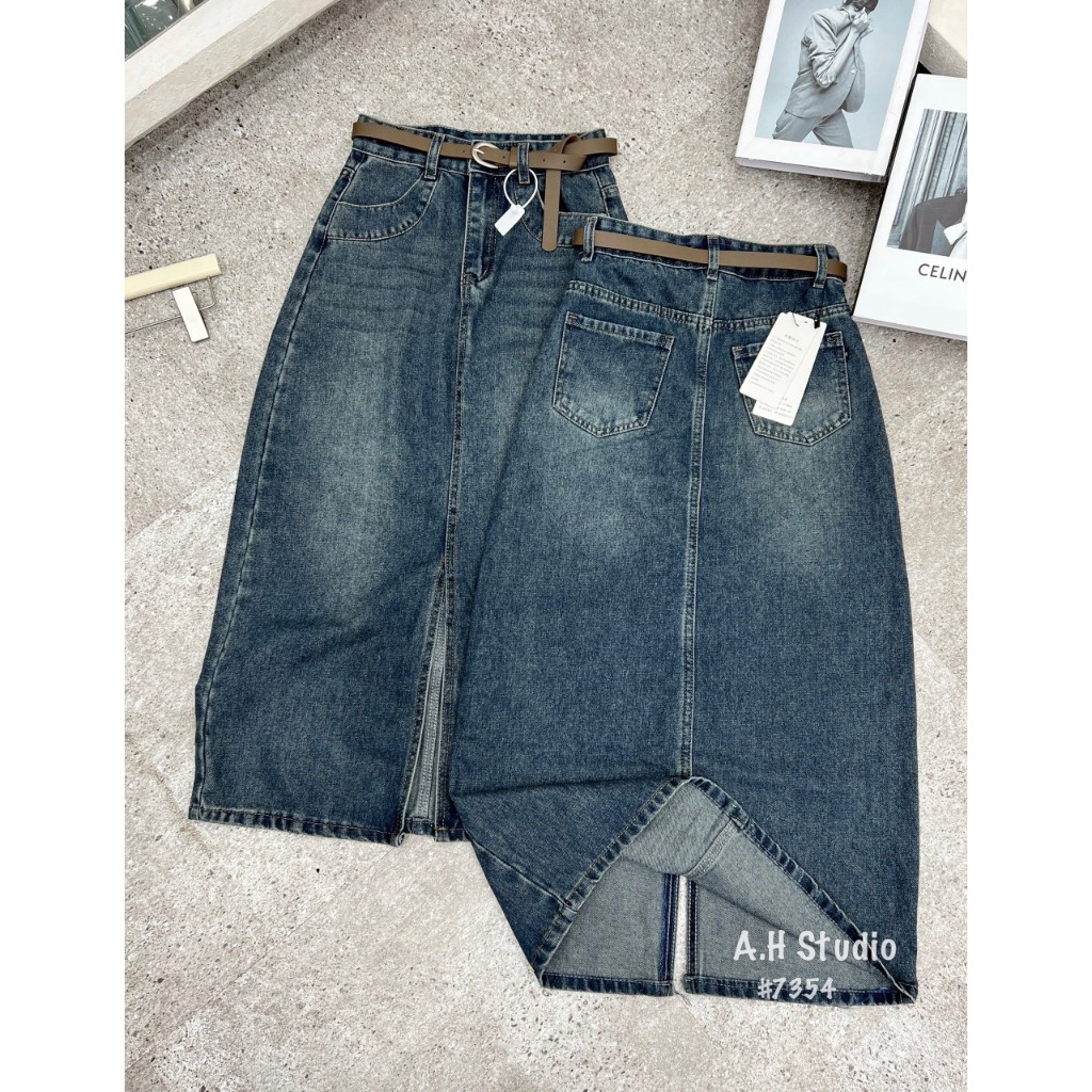 Chân váy Jean dáng dài xẻ trước - 247store.vn - Chanvayjeankieu8682_P12K14