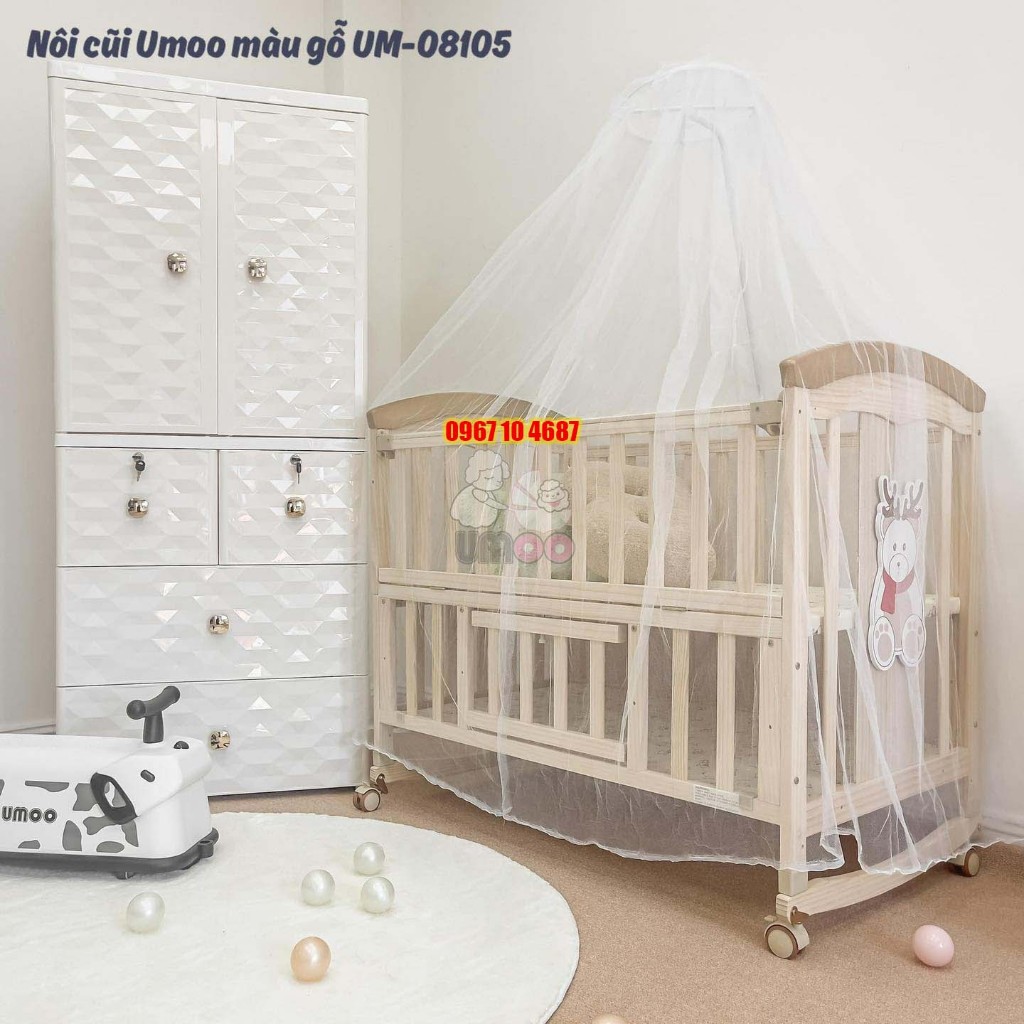 Nôi cũi UMOO tích hợp 5 trong 1 cho bé UM-08105