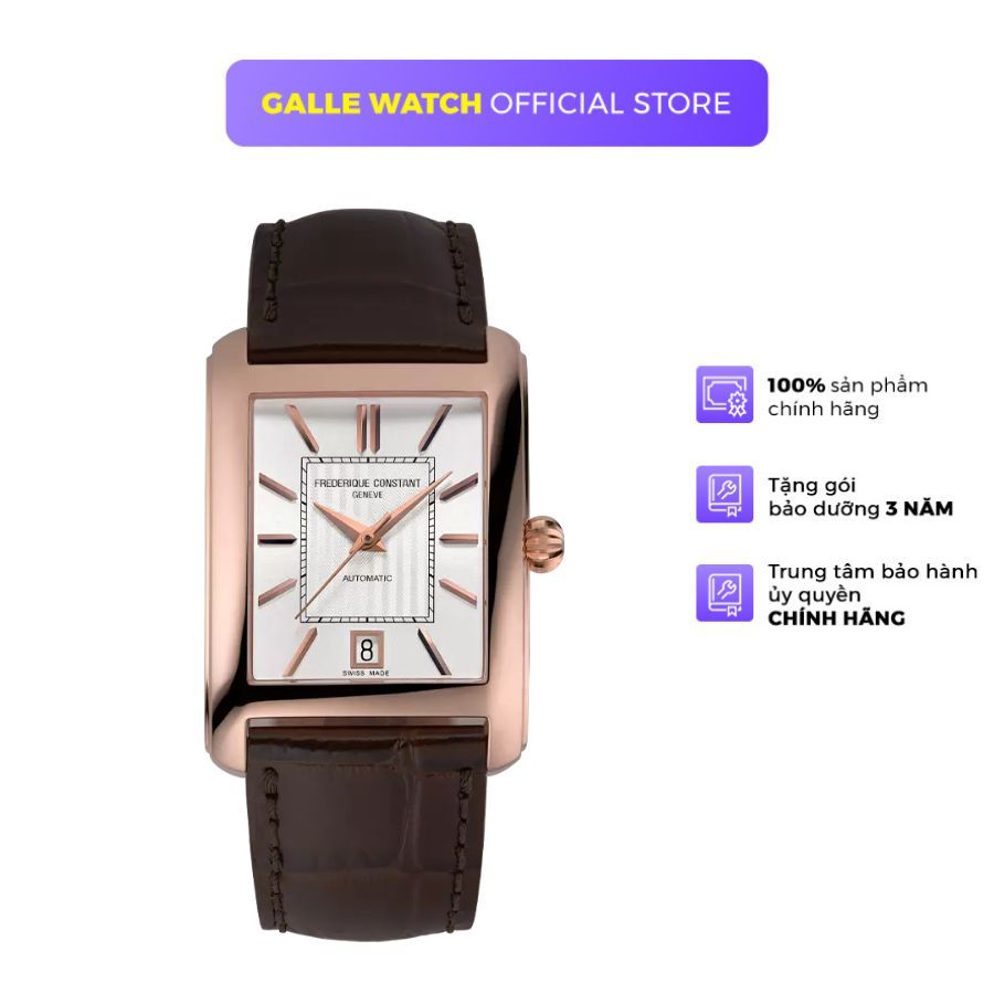 Đồng hồ cơ nam Frederique Constant FC-303V4C4 vỏ máy thép không gỉ, dây da đeo tay sang trọng, lịch 