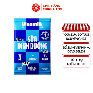 Thùng 48 bịch sữa tươi dinh dưỡng VINAMILK ít đường 220ml