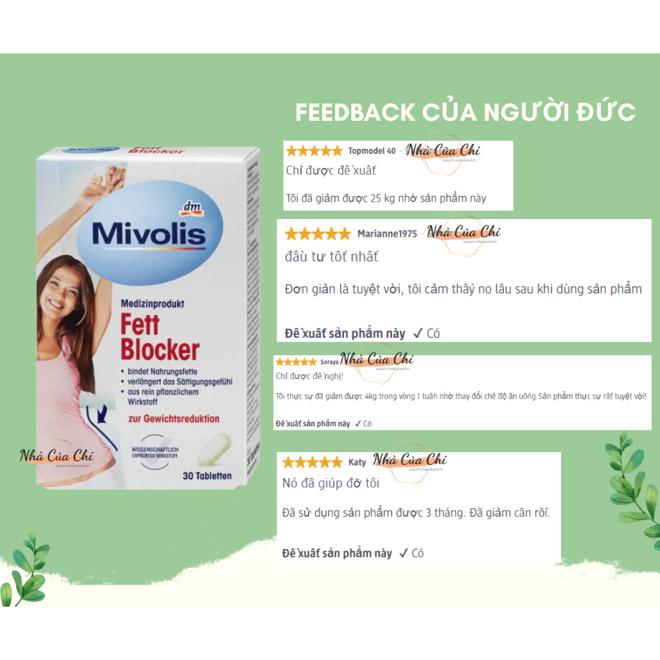 SẢN PHẨM GIẢM CÂN FETT BLOCKER- MIVOLIS - Hàng Đức