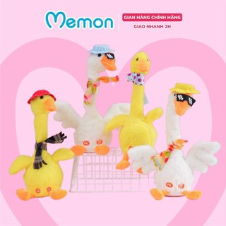 Gấu bông vịt bông nhảy múa biết nói đeo khă đáng yêu cao cấp memon