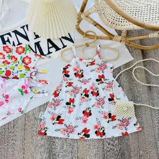 Đầm Váy hai dây cotton bé gái- chất cotton xuất mềm,mát