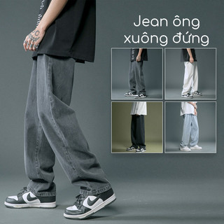 [Hách chiều cao] Quan jean cạp cao, Baggy xuông rộng,quần bò đen xuông rộng nam,nữ, Crying Center thời trang nam