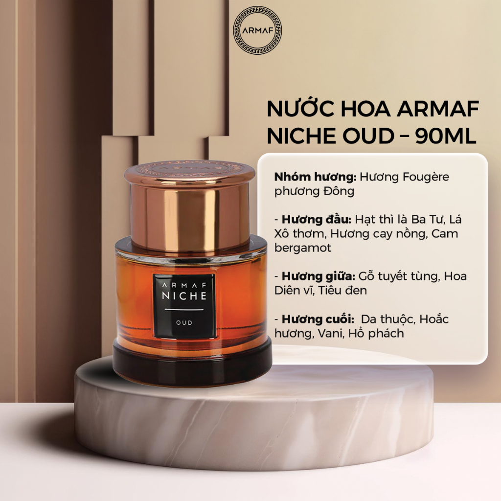 Nước Hoa Nam Armaf Niche Oud – 90ml