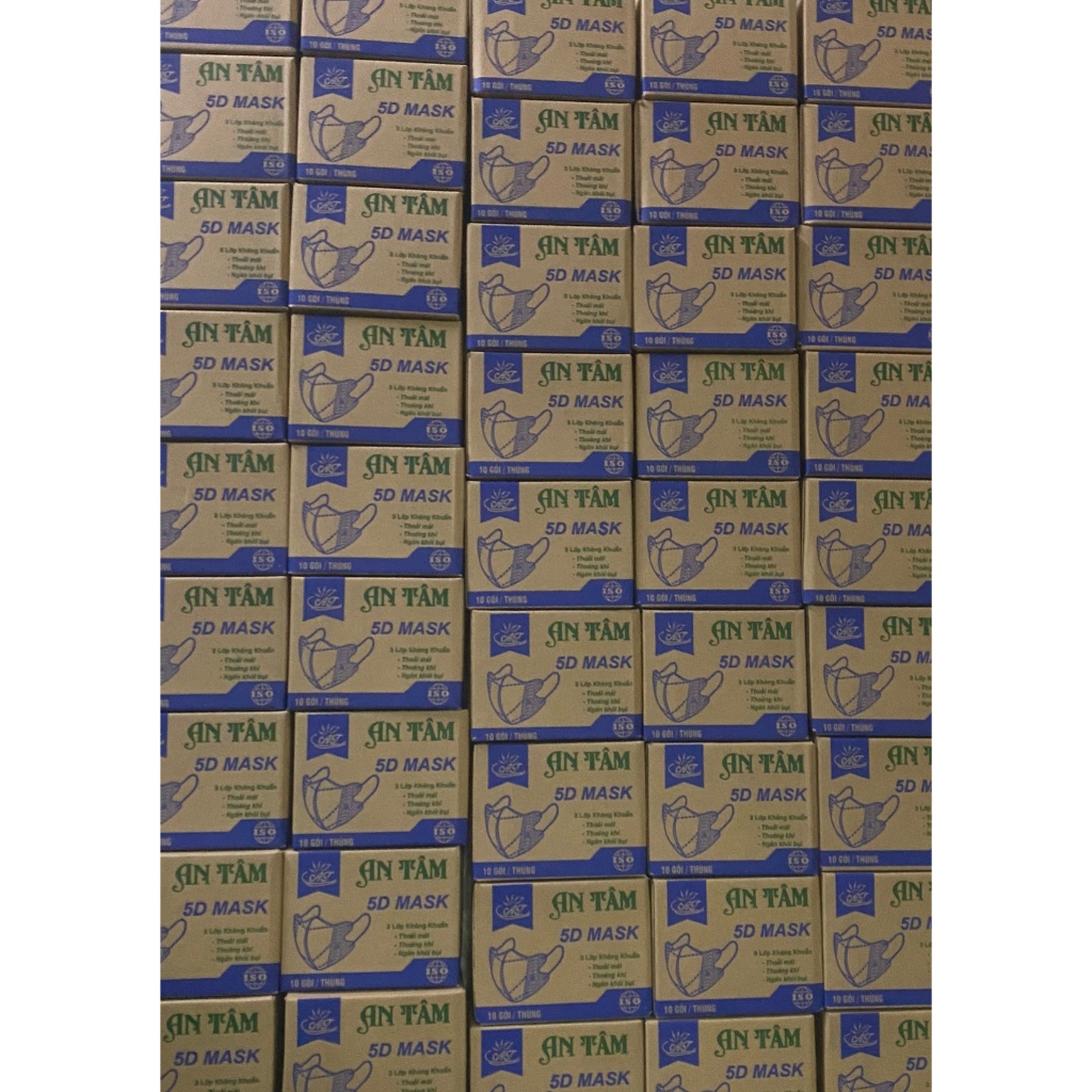 HỘP 100 CÁI KHẨU TRANG 5D AN TÂM   AN TÂM 5D MASK