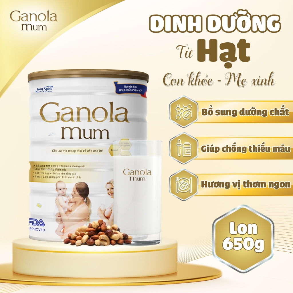 Ganola Mun- Dinh Dưỡng Từ Hạt Ganola Mum Bổ Sung toàn Diện Cho Mẹ Bầu