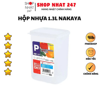 [Hỏa Tốc HN] Hộp bảo quản thực phẩm Nakaya 1300ml dáng đứng chịu nhiệt tốt Nội địa Nhật Bản