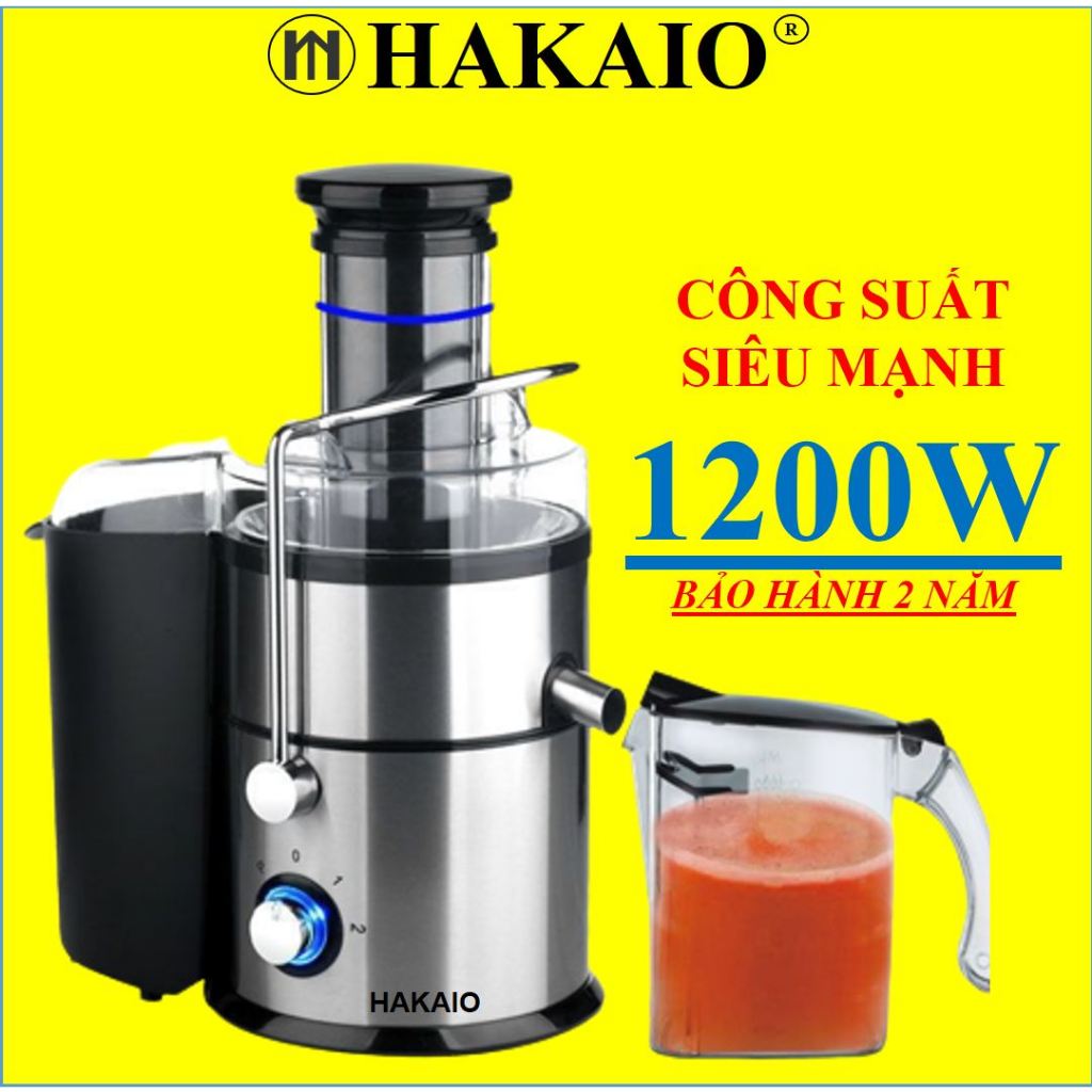 Máy ép trái cây hoa quả HAKAIO công suất 1200W Bảo hành 24 Tháng Máy ép hoa quả, rau củ, siêu khỏe, vắt kiệt nước