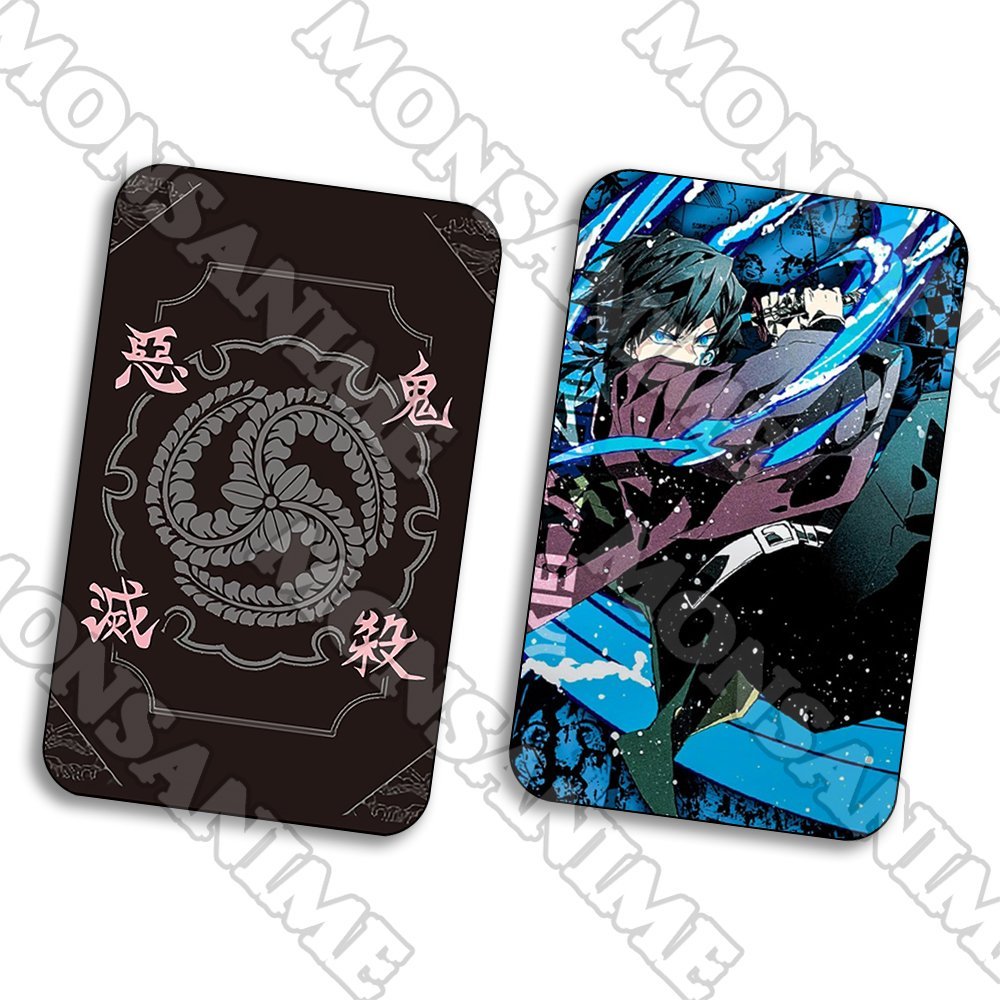 Ảnh card bo góc in hình Kimetsu no Yaiba Thanh Gươm Diệt Quỷ ver HOA VĂN thẻ bo viền 5*8cm anime chibi sưu tập 1 tấm