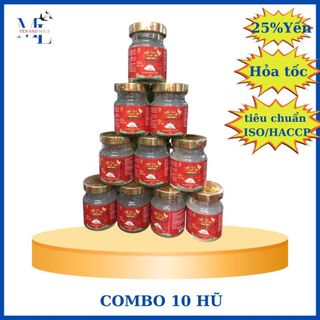 Yến chưng sẵn Mila 25% - combo 10 hủ yến sào nguyên chất , bồi bổ sức khỏe , tăng cường hệ miễn dịch