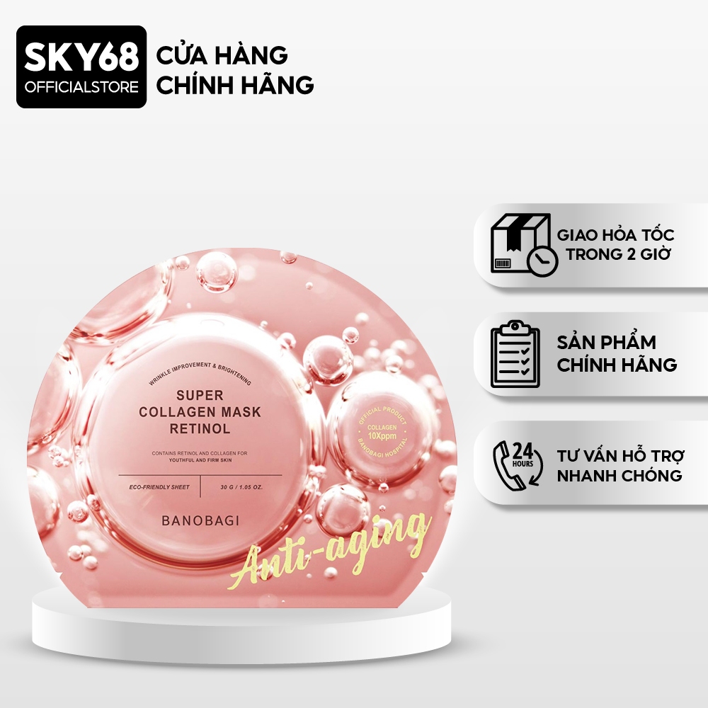 Mặt Nạ BANOBAGI Retinol Cải Thiện Nếp Nhăn Super Collagen Mask 30ml - SUPER Retinol