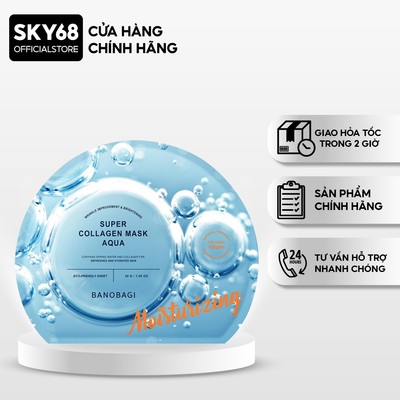 Mặt Nạ BANOBAGI Cấp Ẩm Da Căng Bóng Super Collagen Mask 30ml - SUPER Aqua