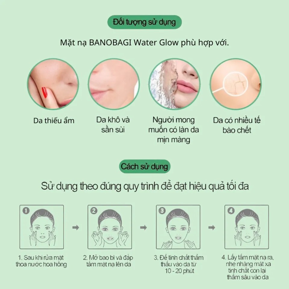 Mặt Nạ BANOBAGI Cấp Ẩm Da Căng Bóng Super Collagen Mask 30ml - SUPER Aqua
