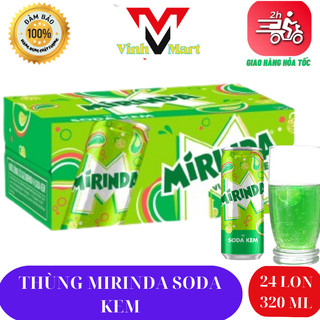 Mirinda xanh soda kem thùng 24 lon