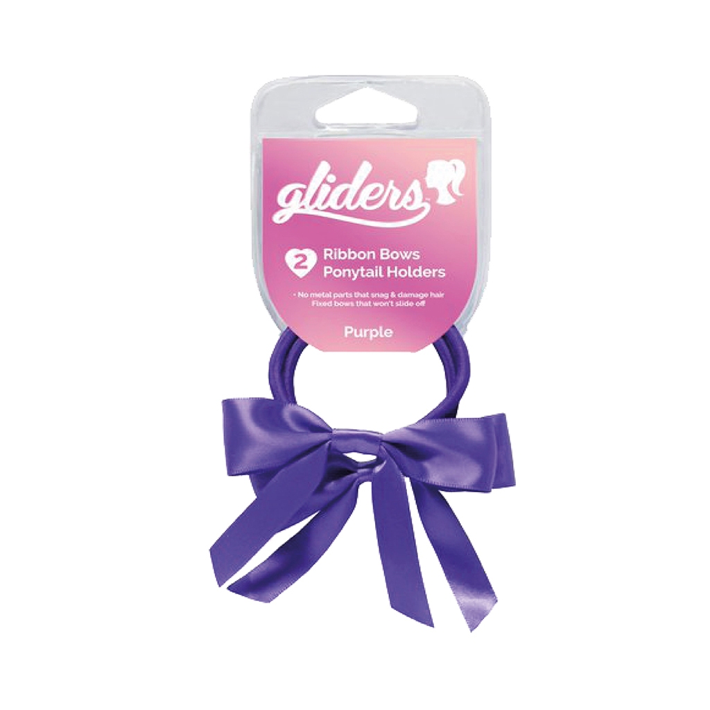 Bộ 2 Dây Cột Tóc Nơ Ruy Băng GLIDERS Màu Hồng Nữ Tính Siêu Co Giãn Êm Da Đầu Không Làm Gãy Tóc, Phù Hợp Đi Dạo Phố