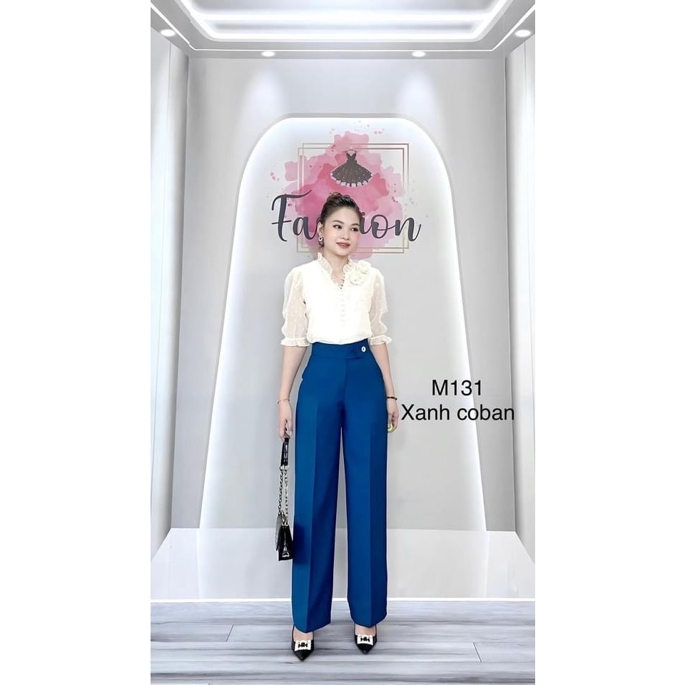 Quần ống rộng xuông dài, nút khóa cạp cao tôn dáng,chất liệu cao cấp-MNS-mã 317E