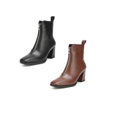 Giày boot nữ ELLY EG244 cao gót 7cm da tổng hợp cổ thấp thời trang