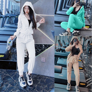 Bộ đồ jogger khoác thể thao gym aerobic yoga thu đông